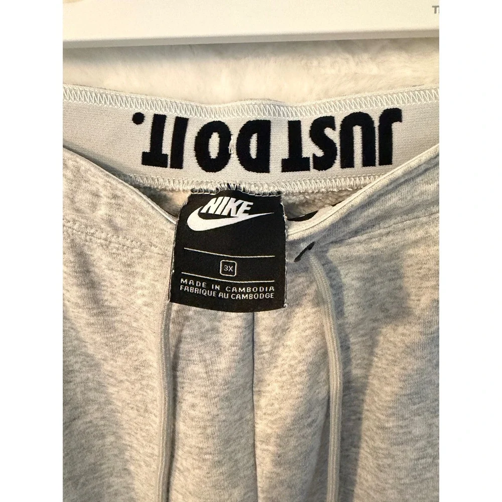Nike Mens 3X Heather Gray Fleece Joggers‎ Just Do It Graphic Sweatpants